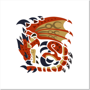 Rathalos Icon - Monster Hunter World Posters and Art